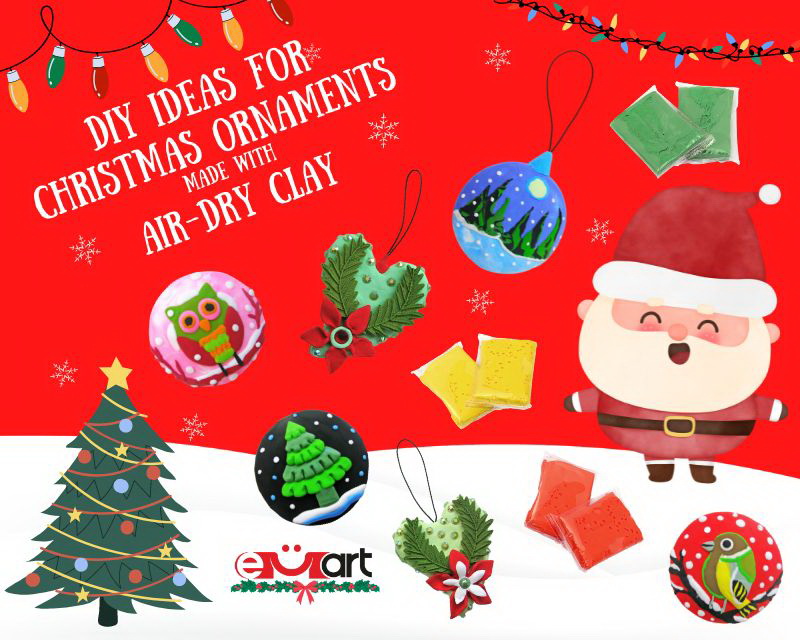 Christmas Ornaments made with Air-Dry Clay