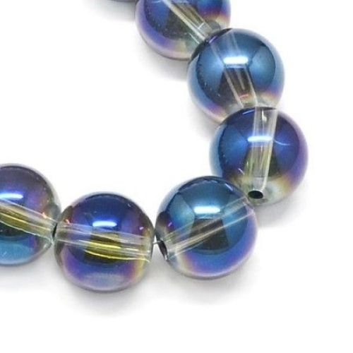 Transparent glass beads strands for DIY necklaces, bracelets and garment accessories 8 mm hole 1 mm galvanized ~ 93 pieces