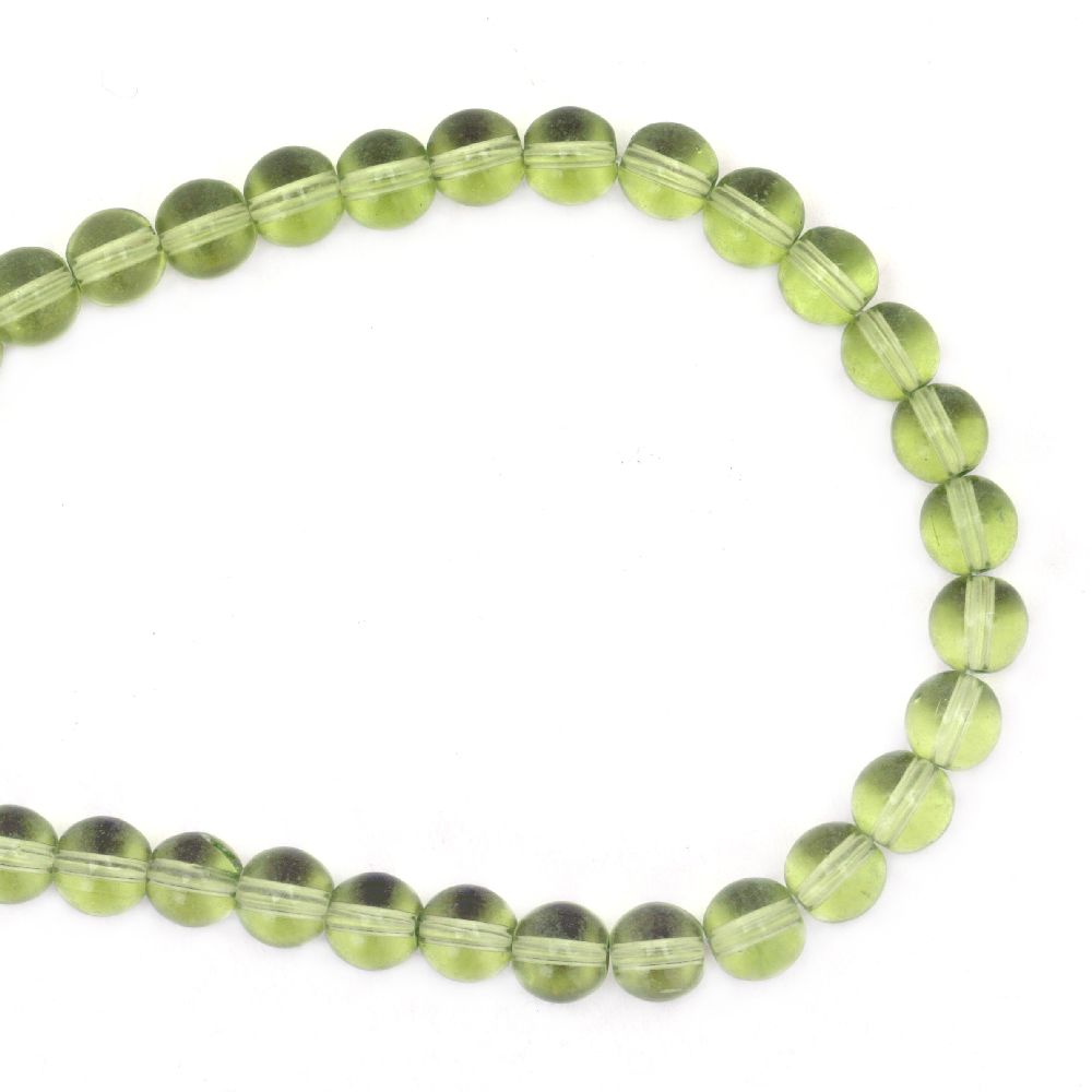 Transparent glass beads strands for DIY decorations and jewelry making 6 mm hole 0.5 mm light green ~ 52 pieces