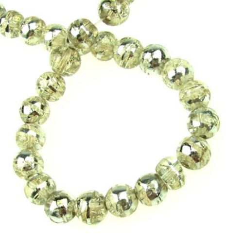 Painted glass beads strands for DIY necklaces, bracelets and garment accessories 8 mm hole 2 mm  tarnished silver  ~ 110 pieces