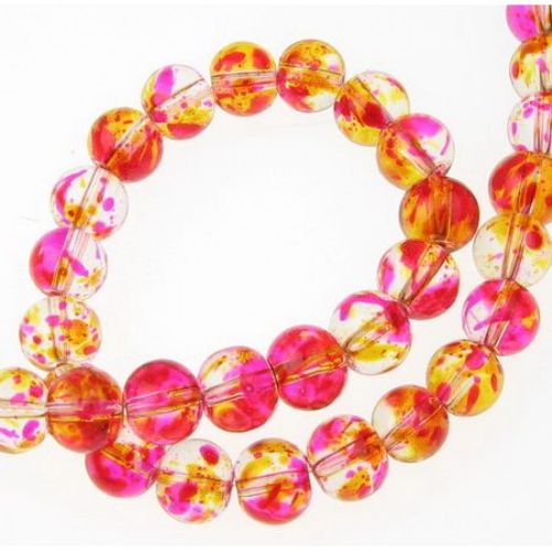 Multi coloured glass beads 8 mm