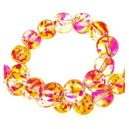 Multi coloured glass beads 10 mm