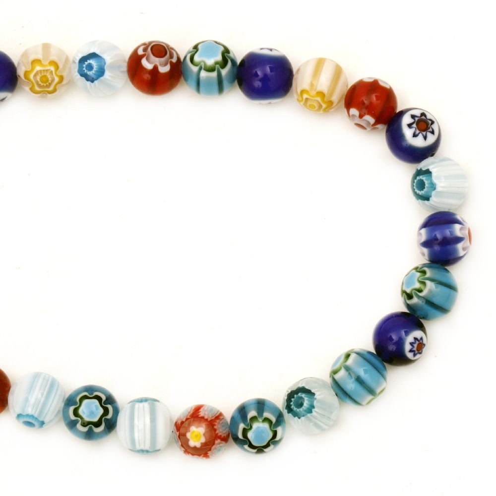 Millefiori glass beads 12 mm
