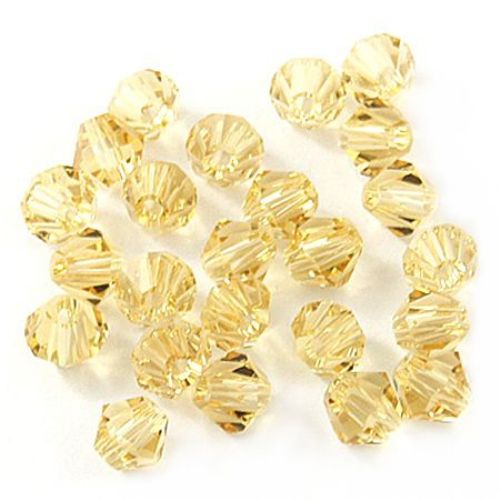 Crystal  beads, 4mm, size hole 1mm, Swarovski imitation, yellow -24 pcs