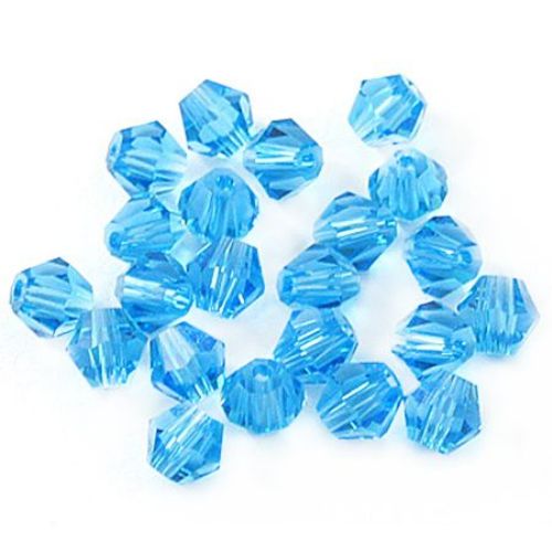Margele cristal 4 mm gaură 1 mm imitație albastru Swarovski -24 bucăți