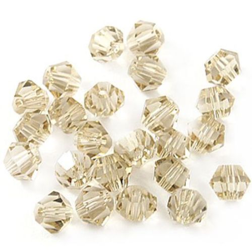 Perle de cristal 4 mm gaură de 1 mm imitație Swarovski arc maron -24 bucăți