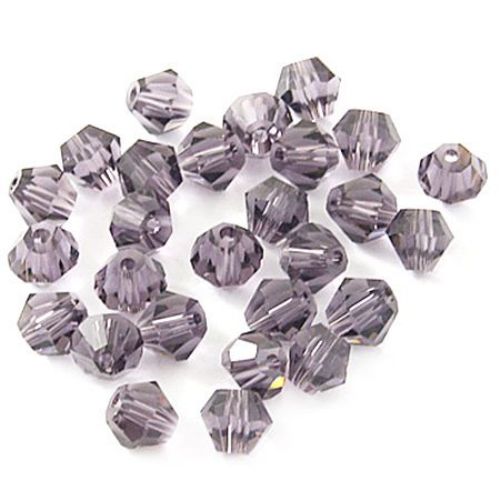 Crystal  beads, 6mm, size hole 1.3mm, Swarovski imitation, purple -12 pcs
