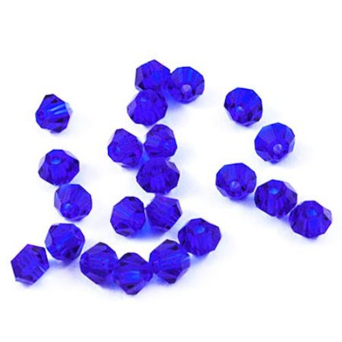 Crystal  beads, 6mm, size hole 1.3mm, Swarovski imitation, blue rainbow -12 pcs