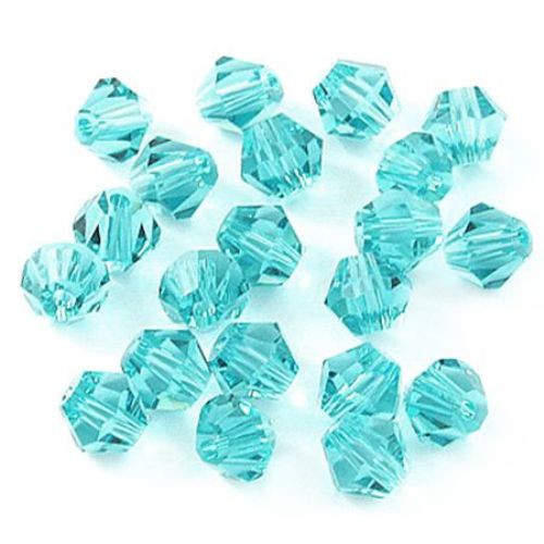 Crystal beads 6 mm hole 1.3 mm imitation Swarovski turquoise -12 pieces
