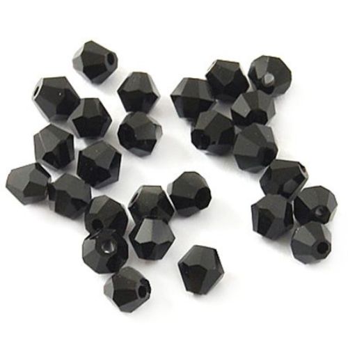 Mărgele cristal 8 mm gaură imitație 1,3 mm Swarovski negru -12 bucăți