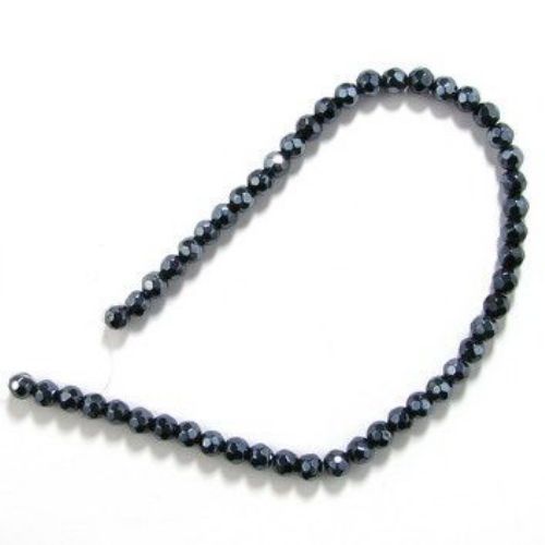 Faceted crystal beads  strands, round glossy balls for earrings, key chains, bracelets or necklace pendant making  6 mm hole 1 mm gray ± 55 pieces