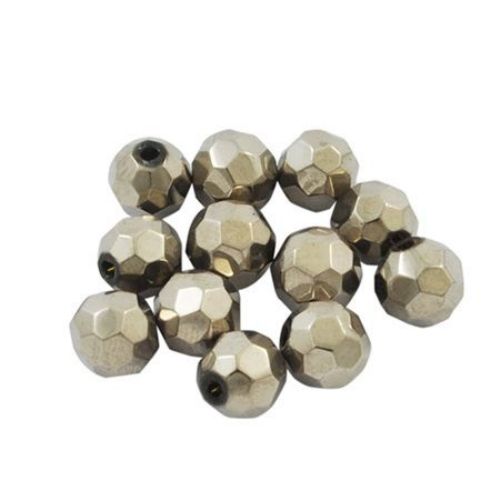 Galvanized Round Multi-walled  Glass Beads String for DIY Jewelry, Silver, 8mm, Hole: 1mm, 43 pieces