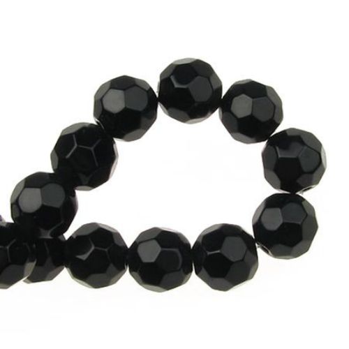 Crystal multi-walled beads  10 mm hole 1.5 mm black -34 pieces