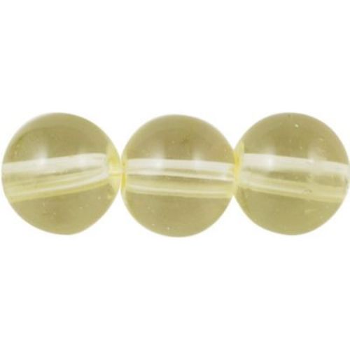 Наниз мъниста стъкло топче 8 мм прозрачно зелено светло ~80 см ~105 броя