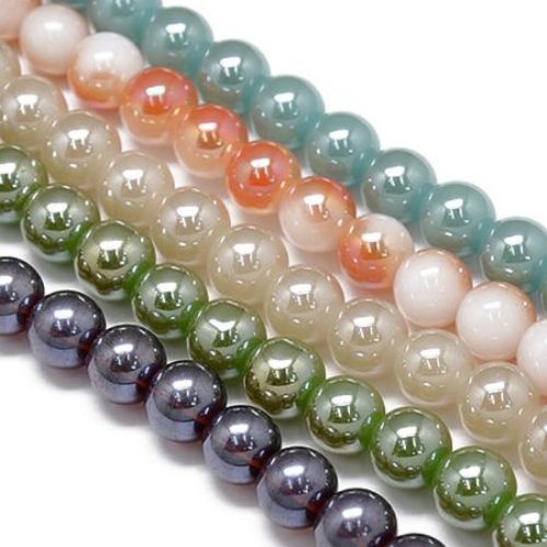 Transparent glass beads strands for jewelry making, DIY home decor projects, electroplated 10 mm hole 1 mm rainbow assorte ~ 40 cm ~ 23 pieces