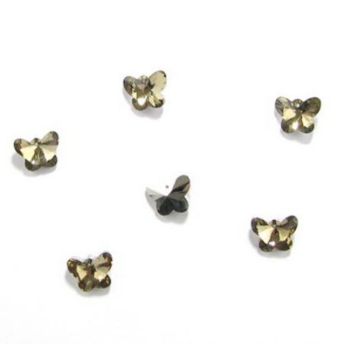 Pendant crystal butterfly for DIY necklaces, еarrings 15x12x7 mm hole 1 mm - 2 pieces