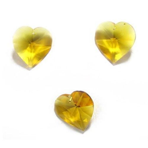 Heart - crystal charm  jewellery making 38 x 40 x 16 mm