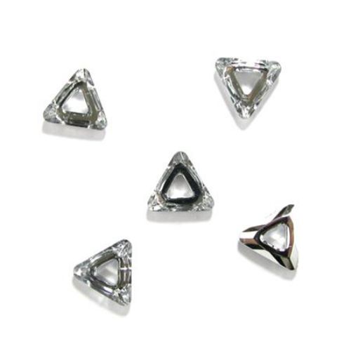 Pandantiv triunghi cristal 20x18x5,5 mm gaură 7 mm
