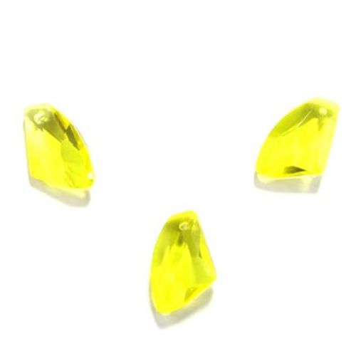 Crystal triangle charm for DIY jewelry accessories 23x37x12 mm hole 2 mm