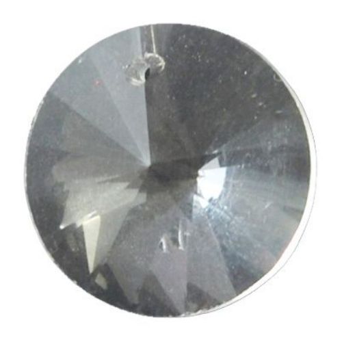 Faceted pendant circle crystal 18x10 mm hole 1.2 mm