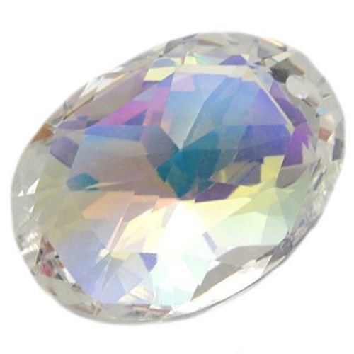 Pendant crystal oval,faceted for DIY jewelry accessories 19x25.5x13 mm hole 2 mm