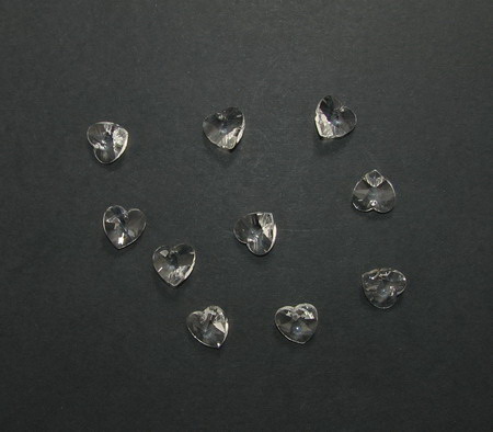 Висулка кристал сърце прозрачна 10x10x6 мм дупка 1 мм