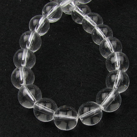 Glass Round Transparent Beads Strand, 8 mm, Hole: 1 mm, 42 pieces