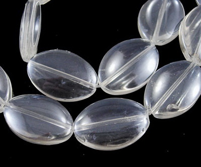 Transparent glass beads strands for jewelry making, oval 13x19x6mm, size hole 1mm rainbow - 18 pieces