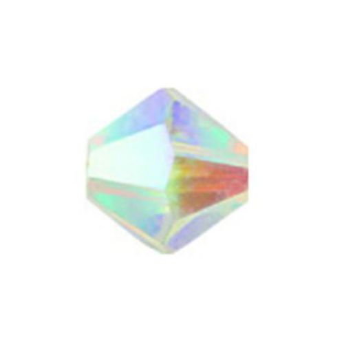 Мънисто Чешки кристал 4x3.6 мм цвят дупка 0.8 мм цвят дъга -12 броя