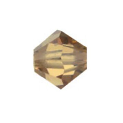 Мънисто Чешки кристал 4x3.6 мм цвят дупка 0.8 мм цвят топаз -12 броя