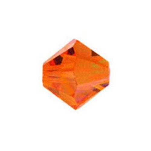 Мънисто Чешки кристал 4x3.6 мм цвят дупка 0.8 мм цвят изгрев -12 броя