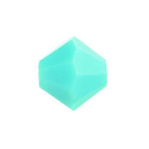 Мънисто Чешки кристал 4x3.6 мм цвят дупка 0.8 мм цвят тюркоаз -12 броя