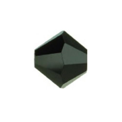 Мънисто Чешки кристал 4x3.6 мм цвят дупка 0.8 мм цвят блестящо черно -12 броя
