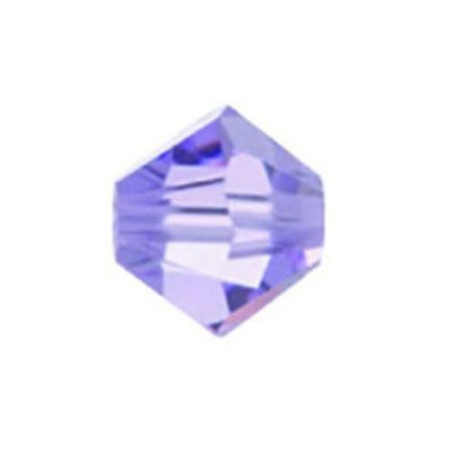 Мънисто Чешки кристал 4x3.6 мм цвят дупка 0.8 мм цвят виолетово -12 броя