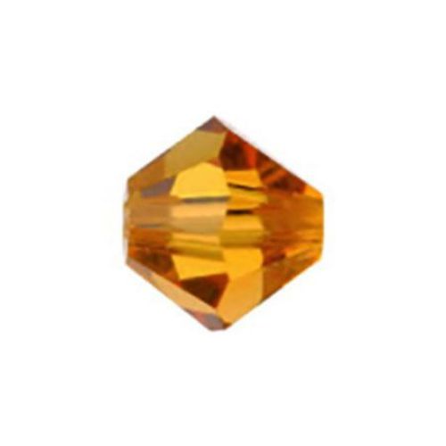 Мънисто Чешки кристал 5.7x6 мм цвят дупка 1 мм цвят топаз -12 броя