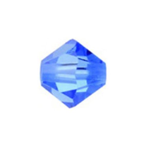 Мънисто Чешки кристал 5.7x6 мм цвят дупка 1 мм цвят сапфир -12 броя