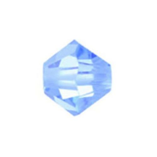 Мънисто Чешки кристал 5.7x6 мм цвят дупка 1 мм цвят светъл сапфир -12 броя