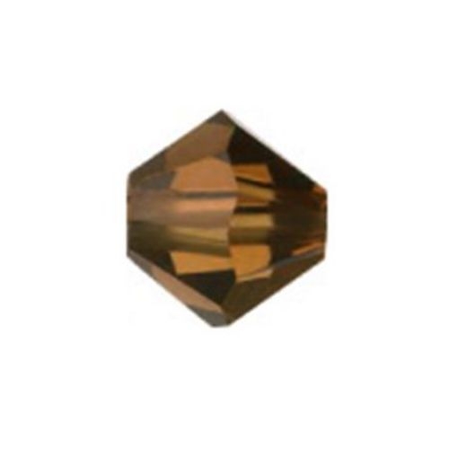 Мънисто Чешки кристал 5.7x6 мм цвят дупка 1 мм цвят опушен топаз -12 броя