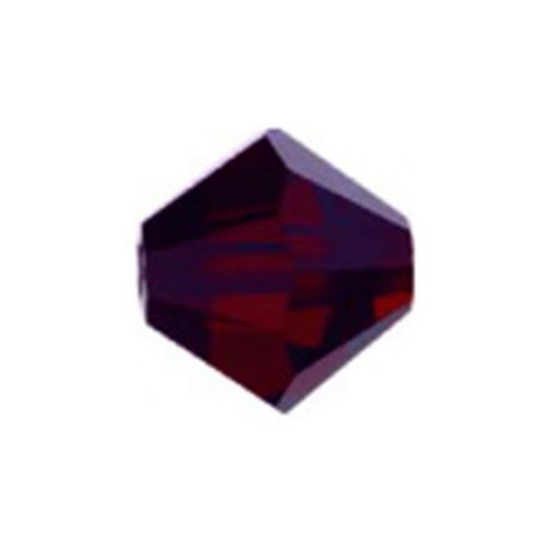 Мънисто Чешки кристал 5.7x6 мм цвят дупка 1 мм цвят гранат -12 броя