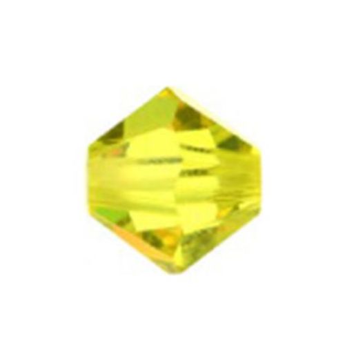 Χάντρα κρύσταλλο τύπου Τσέχικη 5,7x6 mm τρύπα 1 mm χρώμα κίτρινο λεμόνι -12 τεμάχια