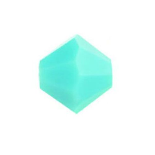 Мънисто Чешки кристал 5.7x6 мм цвят дупка 1 мм цвят тюркоаз -12 броя