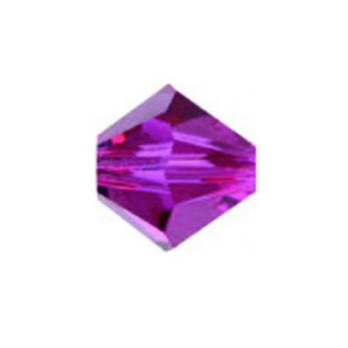 Мънисто Чешки кристал 5.7x6 мм цвят дупка 1 мм цвят циклама -12 броя