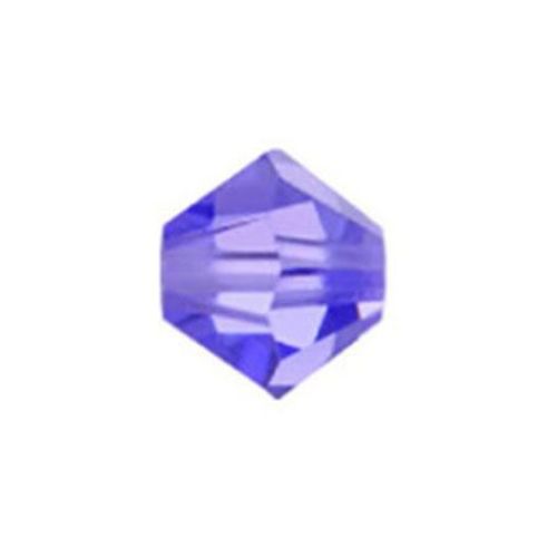 Мънисто Чешки кристал 5.7x6 мм цвят дупка 1 мм цвят лилав -12 броя