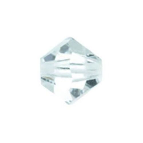 Мънисто Чешки кристал 10x10 мм цвят дупка 1 мм цвят прозрачен -4 броя