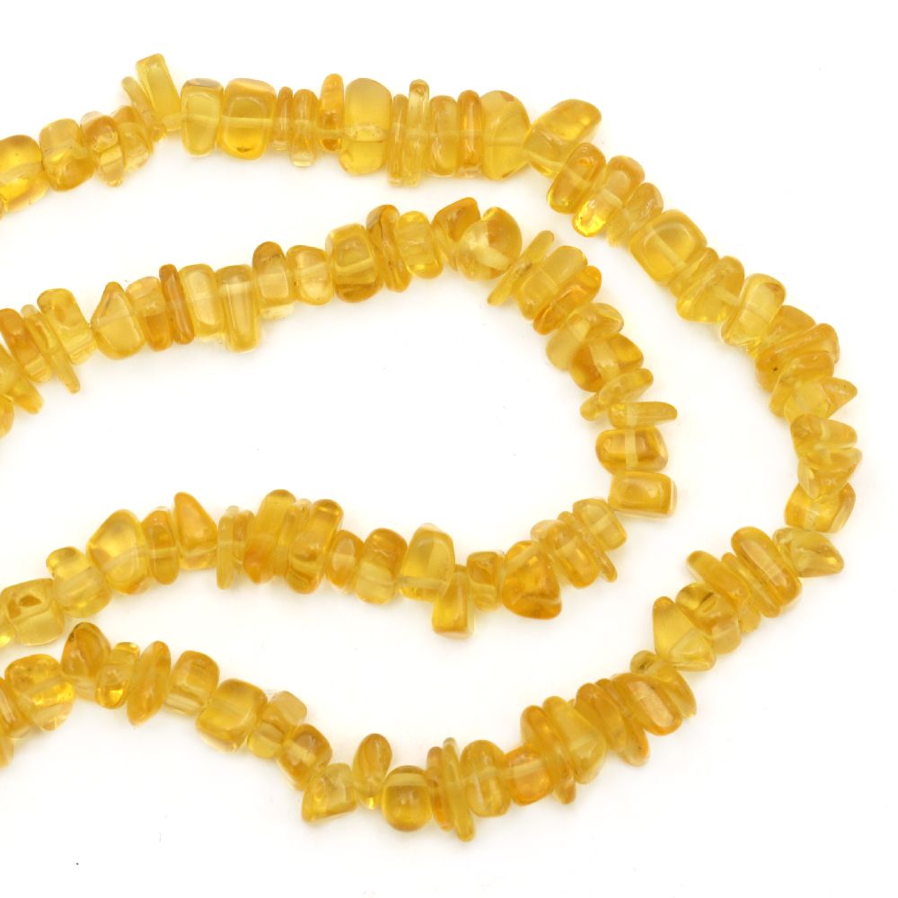 String glass chips 5-10 mm yellow ~ 80 cm