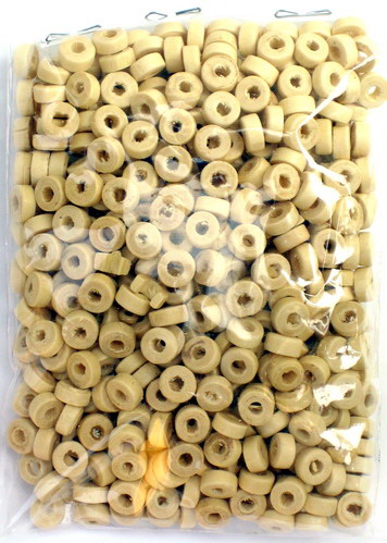 Wooden bead disk 7x3 mm hole 2 mm wood-colored -20 grams ± 320