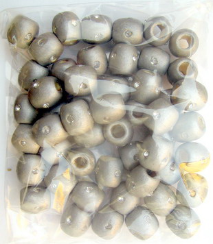 Wooden Beads, Oval, Silver color, 17x16x7mm, 50 pcs