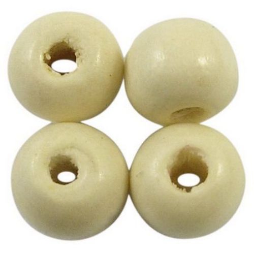 Wooden round bead for decoration 7x8 mm hole 2 mm wood color - 50 grams ~ 300 pieces