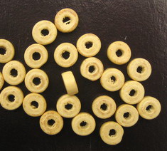 Wooden washer beads 8x4 mm hole 3 mm wood color - 50 grams ~ 520 pieces