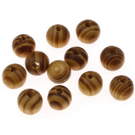 Wood beads, Round, no color, 10mm, 50 pieces
